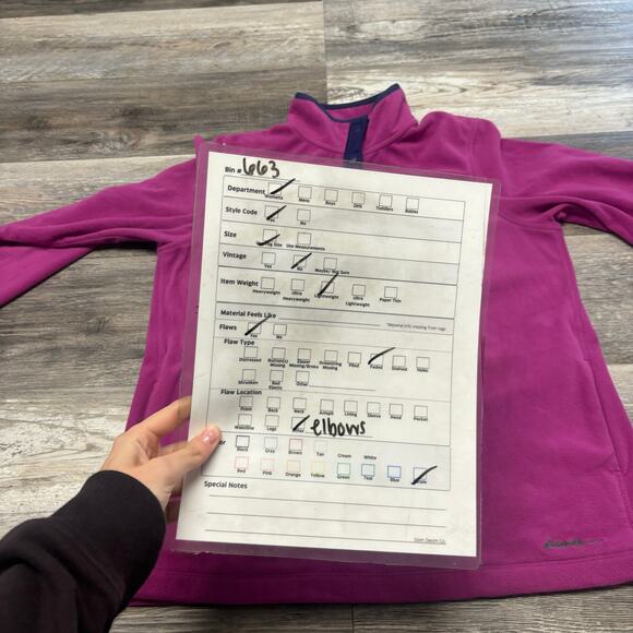 Eddie Bauer Purple Womens‎ M High Neck Quarter Snap Polar Fleece Popover Jacket - Picture 8 of 9